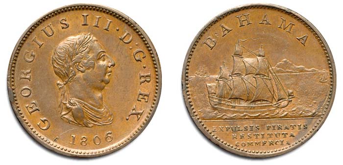 1 пенни Багам 1806 года